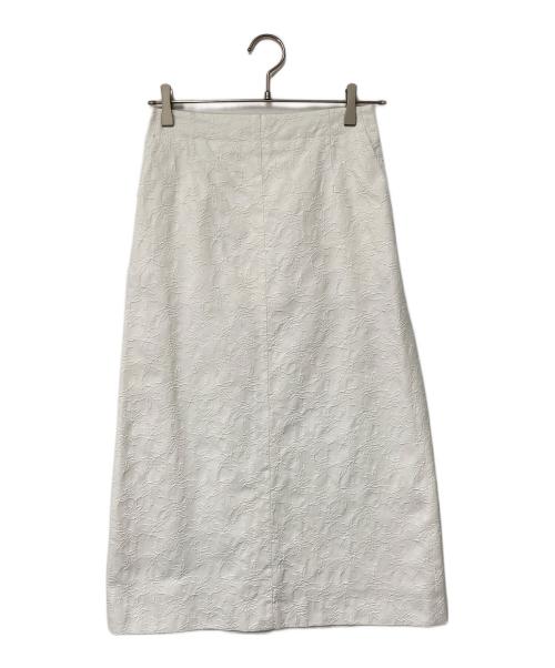 BALLSEY（ボールジィ）BALLSEY (ボールジィ) ジャガードフラワースカート ホワイト サイズ:36の古着・服飾アイテム