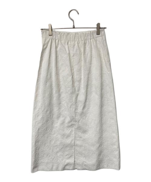 BALLSEY（ボールジィ）BALLSEY (ボールジィ) ジャガードフラワースカート ホワイト サイズ:36の古着・服飾アイテム
