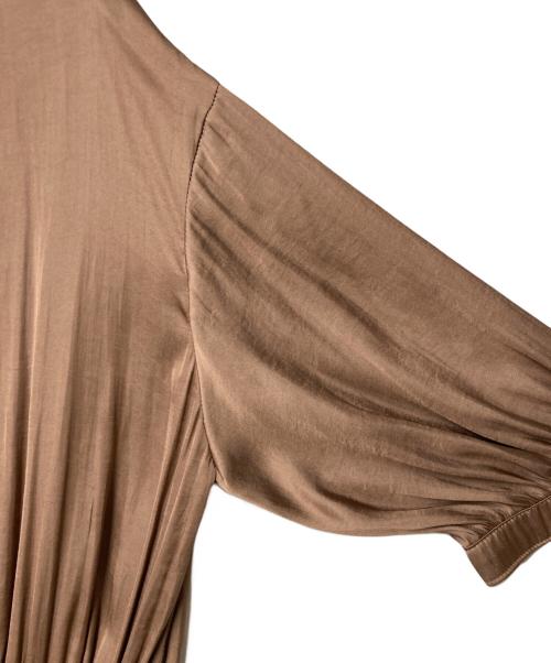 自由区（ジユウク）自由区 (ジユウク) サテンワンピース ブラウン サイズ:38の古着・服飾アイテム