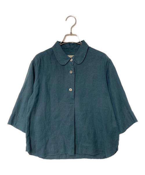 MARGARET HOWELL（マーガレットハウエル）MARGARET HOWELL (マーガレットハウエル) リネンプルオーバーシャツ グリーン サイズ:1の古着・服飾アイテム