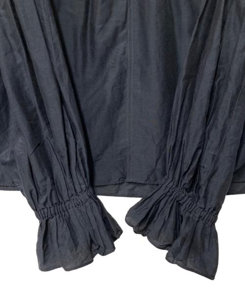 BALLSEY（ボールジィ）BALLSEY (ボールジィ) シルクコットン ネックギャザーブラウス ネイビー サイズ:36の古着・服飾アイテム