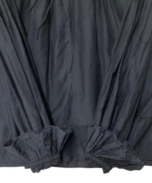 BALLSEY（ボールジィ）BALLSEY (ボールジィ) シルクコットン ネックギャザーブラウス ネイビー サイズ:36の古着・服飾アイテム