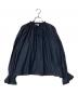 BALLSEY（ボールジィ）の古着「シルクコットン ネックギャザーブラウス」｜ネイビー