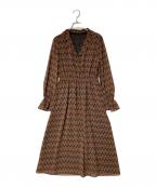 Diagramダイアグラム）の古着「ギタープリントワンピース」｜ブラウン×ブラック