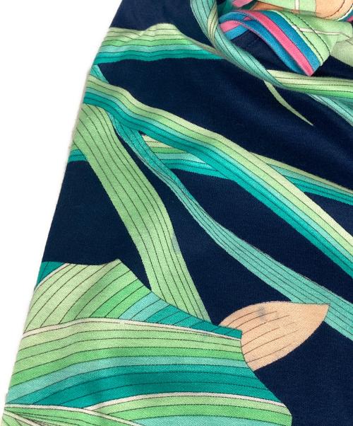 LEONARD FASHION（レオナールファッション）LEONARD FASHION (レオナールファッション) フラワープリントコットンワンピース ネイビー×グリーン サイズ:Ｓの古着・服飾アイテム