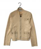 Salvatore Ferragamoサルヴァトーレ フェラガモ）の古着「コットンニットジャケット イタリア製」｜ベージュ