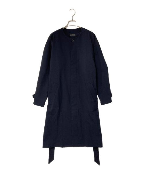 KEYUCA（ケユカ）KEYUCA (ケユカ) ノーカラーコート 撥水コート ネイビー サイズ:FREEの古着・服飾アイテム