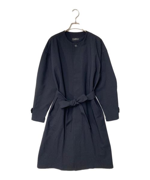 KEYUCA（ケユカ）KEYUCA (ケユカ) ノーカラーコート 撥水コート ネイビー サイズ:FREEの古着・服飾アイテム