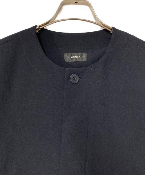 KEYUCA（ケユカ）KEYUCA (ケユカ) ノーカラーコート 撥水コート ネイビー サイズ:FREEの古着・服飾アイテム