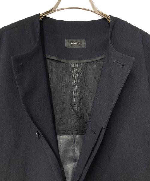 KEYUCA（ケユカ）KEYUCA (ケユカ) ノーカラーコート 撥水コート ネイビー サイズ:FREEの古着・服飾アイテム