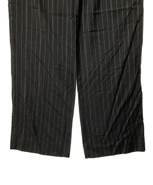BALENCIAGA（バレンシアガ）BALENCIAGA (バレンシアガ) ウエストロゴ ストライプワイドパンツ イタリア製 ブラック サイズ:36の古着・服飾アイテム