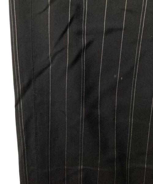 BALENCIAGA（バレンシアガ）BALENCIAGA (バレンシアガ) ウエストロゴ ストライプワイドパンツ イタリア製 ブラック サイズ:36の古着・服飾アイテム