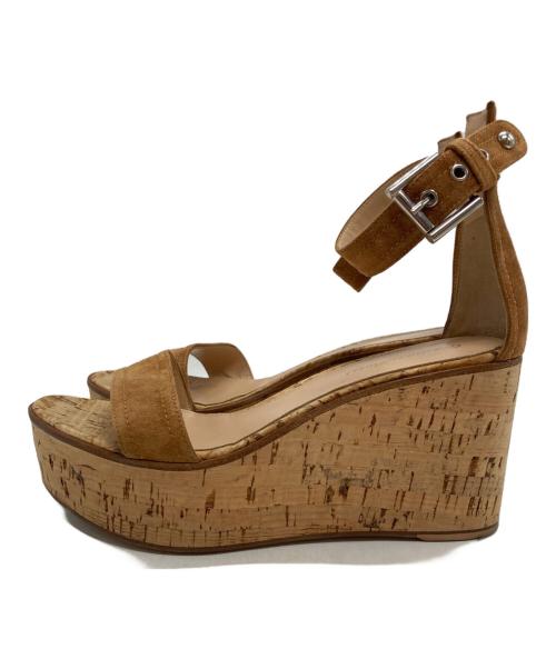 Gianvito Rossi（ジャンヴィト ロッシ）Gianvito Rossi (ジャンヴィト・ロッシ) ウェッジソールサンダル ブラウン サイズ:38の古着・服飾アイテム