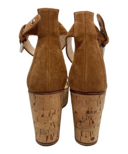 Gianvito Rossi（ジャンヴィト ロッシ）Gianvito Rossi (ジャンヴィト・ロッシ) ウェッジソールサンダル ブラウン サイズ:38の古着・服飾アイテム