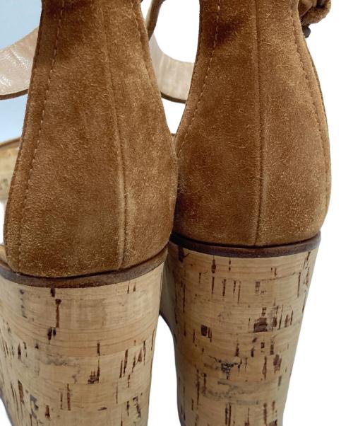 Gianvito Rossi（ジャンヴィト ロッシ）Gianvito Rossi (ジャンヴィト・ロッシ) ウェッジソールサンダル ブラウン サイズ:38の古着・服飾アイテム