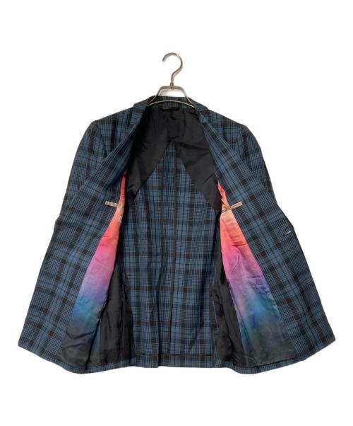 PAUL SMITH（ポールスミス）PAUL SMITH (ポールスミス) チェックテーラードジャケット PM-SL-74064 ネイビー×ブラック サイズ:Lの古着・服飾アイテム