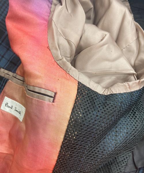 PAUL SMITH（ポールスミス）PAUL SMITH (ポールスミス) チェックテーラードジャケット PM-SL-74064 ネイビー×ブラック サイズ:Lの古着・服飾アイテム