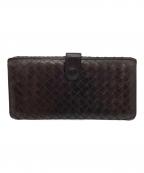 BOTTEGA VENETAボッテガベネタ）の古着「イントレチャート 長財布 134075」｜ブラウン