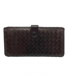 BOTTEGA VENETA（ボッテガベネタ）の古着「イントレチャート 長財布 134075」｜ブラウン
