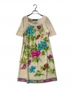 LEONARDレオナール）の古着「ニット切替ワンピース 0198510」｜ベージュ