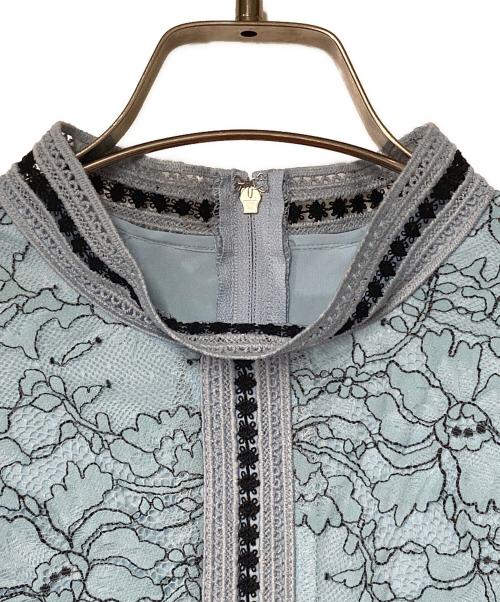 CHRISCELIN（クリスセリーン）CHRISCELIN (クリスセリーン) 刺繍ワンピース 311-1651 ブルー サイズ:42の古着・服飾アイテム