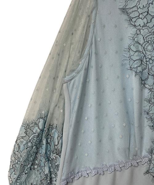 CHRISCELIN（クリスセリーン）CHRISCELIN (クリスセリーン) 刺繍ワンピース 311-1651 ブルー サイズ:42の古着・服飾アイテム