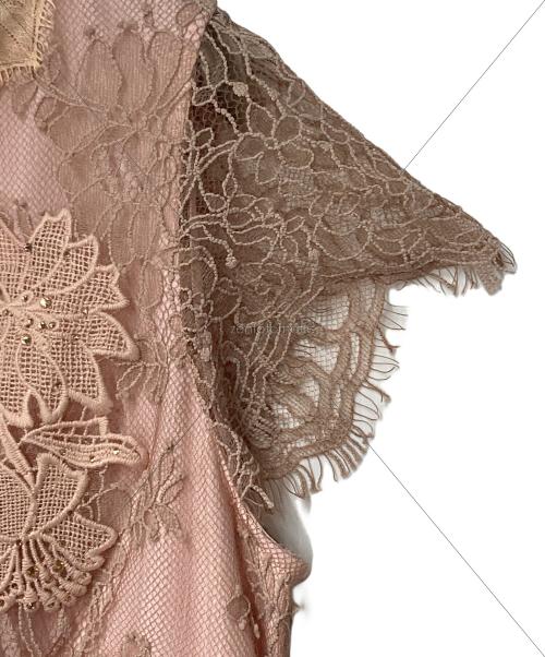 CHRISCELIN（クリスセリーン）CHRISCELIN (クリスセリーン) レースワンピース 301-1630 ピンク サイズ:42の古着・服飾アイテム