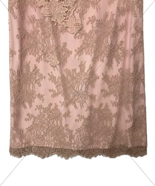 CHRISCELIN（クリスセリーン）CHRISCELIN (クリスセリーン) レースワンピース 301-1630 ピンク サイズ:42の古着・服飾アイテム