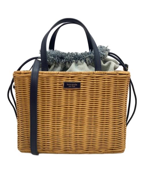 Kate Spade（ケイトスペード）Kate Spade (ケイトスペード) SAM WICKER カゴショルダーバッグ ベージュの古着・服飾アイテム