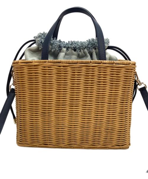 Kate Spade（ケイトスペード）Kate Spade (ケイトスペード) SAM WICKER カゴショルダーバッグ ベージュの古着・服飾アイテム