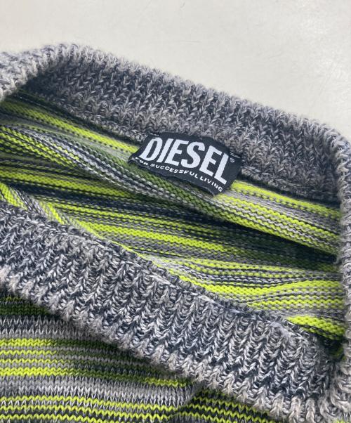DIESEL（ディーゼル）DIESEL (ディーゼル) K-PROVO グラデーションニット A04079 グレー×イエロー×オレンジ サイズ:Mの古着・服飾アイテム