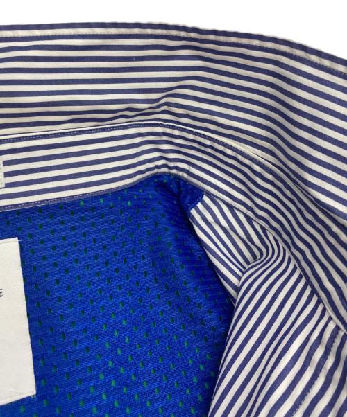 MISTER GENTLEMAN（ミスタージェントルマン）MISTER GENTLEMAN (ミスタージェントルマン) レイヤードデザインストライプシャツ MGO-SSH08 ホワイト×ネイビー×グリーン サイズ:XLの古着・服飾アイテム