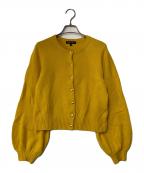 To b. by agnes b.トゥービー バイ アニエスベー）の古着「ハートボタンカーディガン 4622WN75」｜イエロー