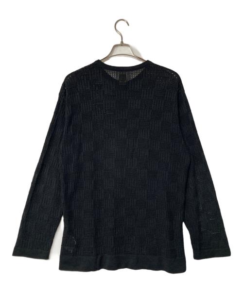 BATONER（バトナ―）BATONER (バトナ―) ヘンリーネック ニット ポロシャツ ブラック サイズ:3の古着・服飾アイテム
