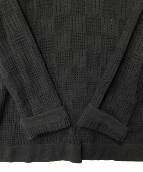 BATONER（バトナ―）BATONER (バトナ―) ヘンリーネック ニット ポロシャツ ブラック サイズ:3の古着・服飾アイテム