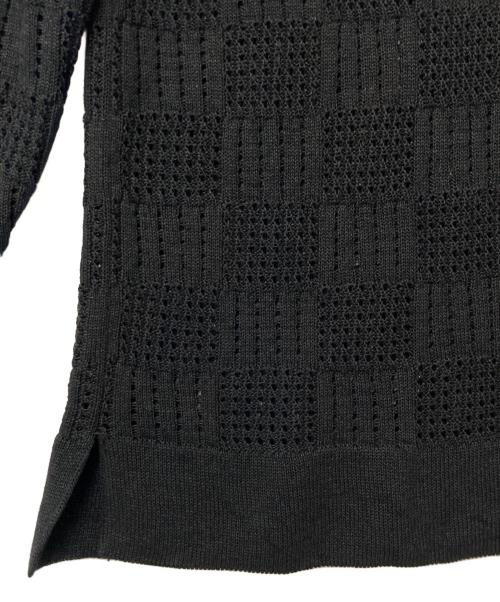 BATONER（バトナ―）BATONER (バトナ―) ヘンリーネック ニット ポロシャツ ブラック サイズ:3の古着・服飾アイテム