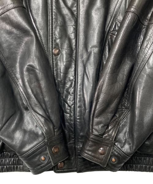 USED（ユーズド）USED (ユーズド) カウレザージャケット ブラック サイズ:Lの古着・服飾アイテム