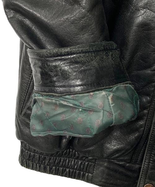 USED（ユーズド）USED (ユーズド) カウレザージャケット ブラック サイズ:Lの古着・服飾アイテム