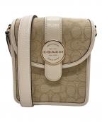 COACHコーチ）の古着「ノース／サウス ロニー クロスボディ シグネチャー ジャカード」｜ベージュ×アイボリー