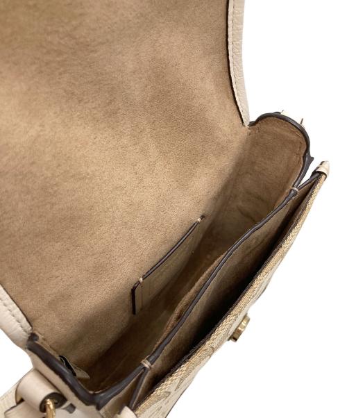 COACH（コーチ）COACH (コーチ) ノース／サウス ロニー クロスボディ シグネチャー ジャカード ベージュ×アイボリーの古着・服飾アイテム