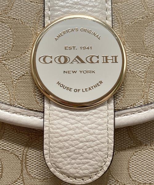 COACH（コーチ）COACH (コーチ) ノース／サウス ロニー クロスボディ シグネチャー ジャカード ベージュ×アイボリーの古着・服飾アイテム
