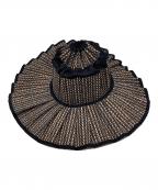 Lorna Murrayローナマーレイ）の古着「カプリハット」｜ブラック×ベージュ