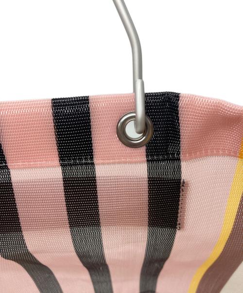 MARNI（マルニ）MARNI (マルニ) MARKET STRIPE BAG ピンク×ブラック×ブラウンの古着・服飾アイテム