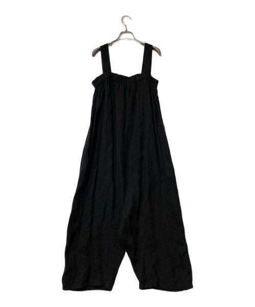 evam eva（エヴァムエヴァ）evam eva (エヴァムエヴァ) linen salopette リネンサロペット E221T105 ブラック サイズ:-の古着・服飾アイテム