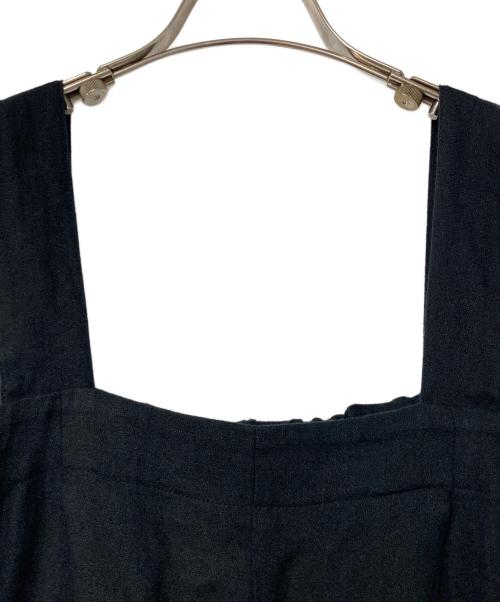 evam eva（エヴァムエヴァ）evam eva (エヴァムエヴァ) linen salopette リネンサロペット E221T105 ブラック サイズ:-の古着・服飾アイテム