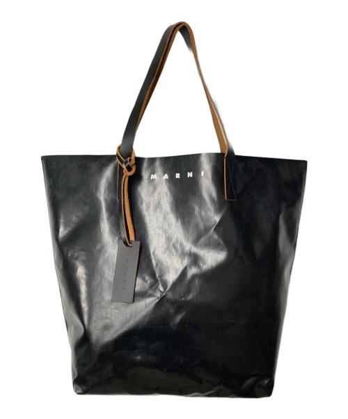 MARNI（マルニ）MARNI (マルニ) バイカラートートバッグ TRIBECA PVC ブルー×ブラック サイズ:UNIの古着・服飾アイテム