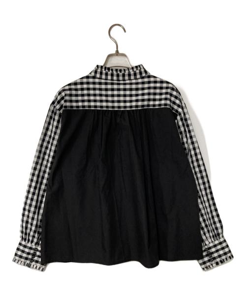 kelen（ケレン）kelen (ケレン) コットンピンタックフリルブラウス MINIL ブラック×ホワイト サイズ:-の古着・服飾アイテム
