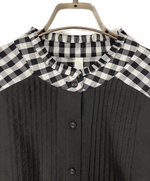 kelen（ケレン）kelen (ケレン) コットンピンタックフリルブラウス MINIL ブラック×ホワイト サイズ:-の古着・服飾アイテム