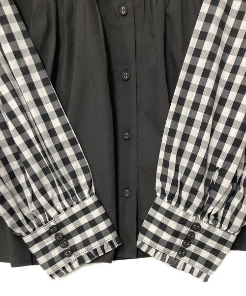 kelen（ケレン）kelen (ケレン) コットンピンタックフリルブラウス MINIL ブラック×ホワイト サイズ:-の古着・服飾アイテム