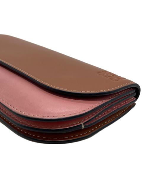 LOEWE（ロエベ）LOEWE (ロエベ) ゲート コンチネンタル ウォレット ブラウン×ピンクの古着・服飾アイテム